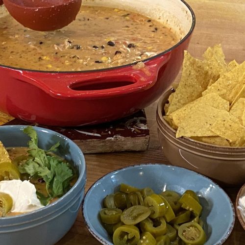 Nacho Soup with Chicken & Broken Tacos