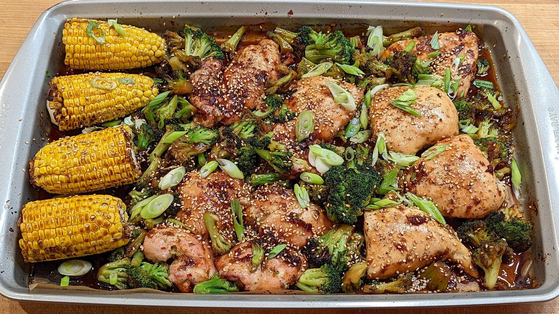 Sticky Chicken Tray Bake