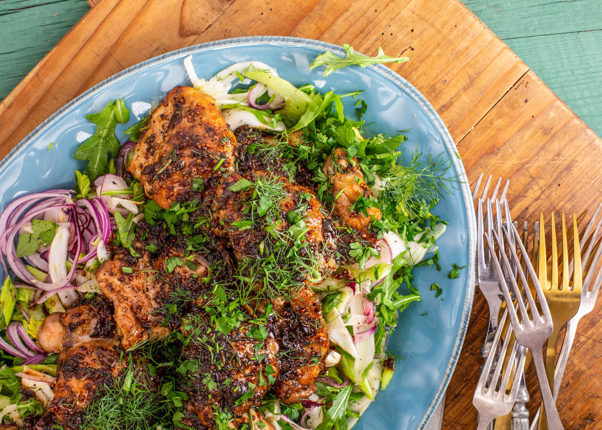 Rachael's Balsamic-Glazed Chicken with Fennel & Celery Slaw