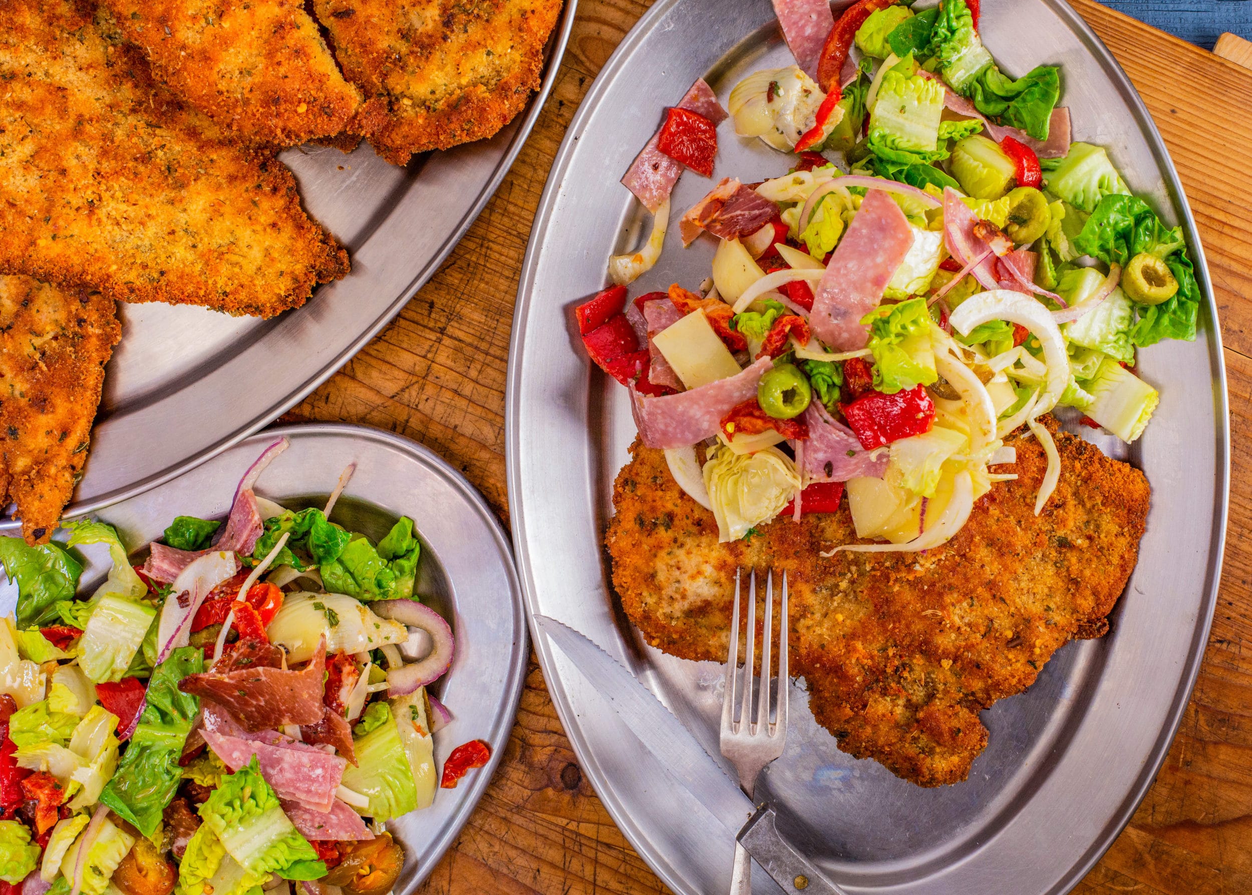 Rachael's Chicken Milanese and Antipasti Salad