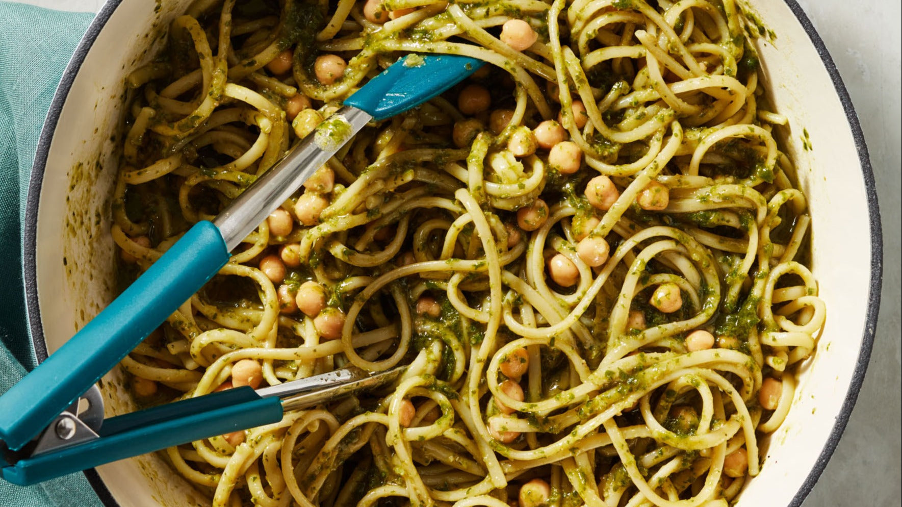 Chickpea & Basil Pasta