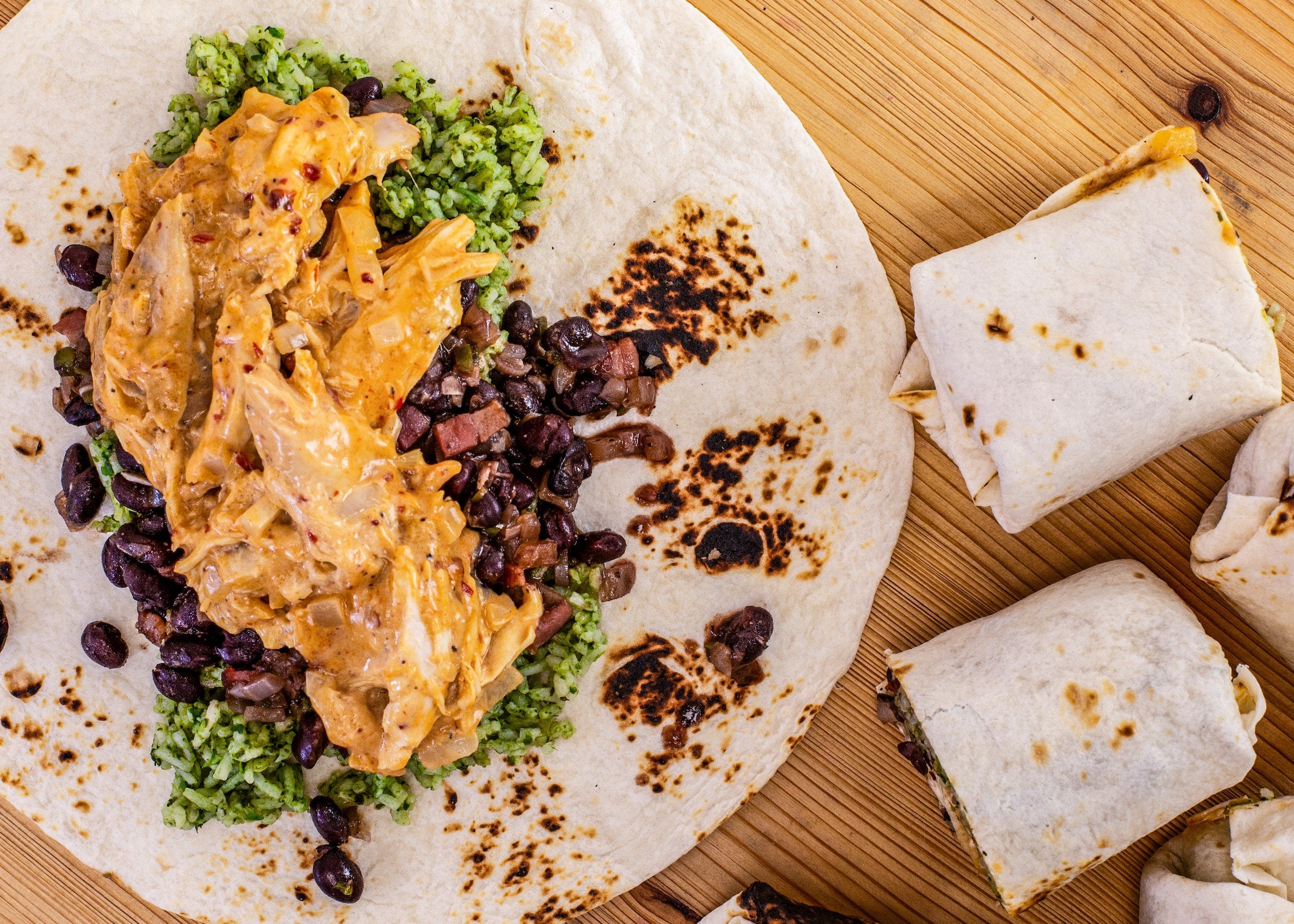 Rachael's Chipotle Chicken and Black Bean Burritos