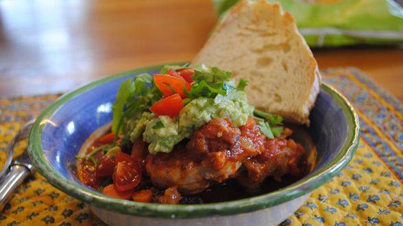 Chipotle Chicken Thighs with Chunky Guacamole