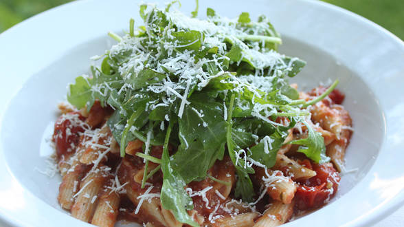 Roasted Eggplant and Roasted Garlic Pasta alla Norma