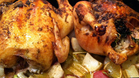 Fennel-Stuffed Roast Chicken Dinner