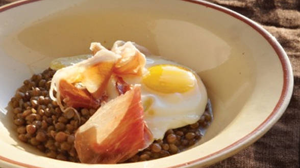 Truffled Lentils and Eggs