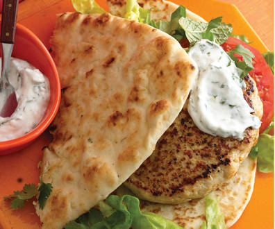 Indian-Spiced Patties with Yogurt Sauce