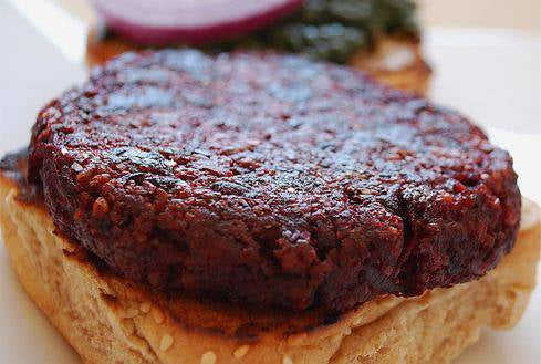 Smoky Beet Burgers with Cheddar and Dill