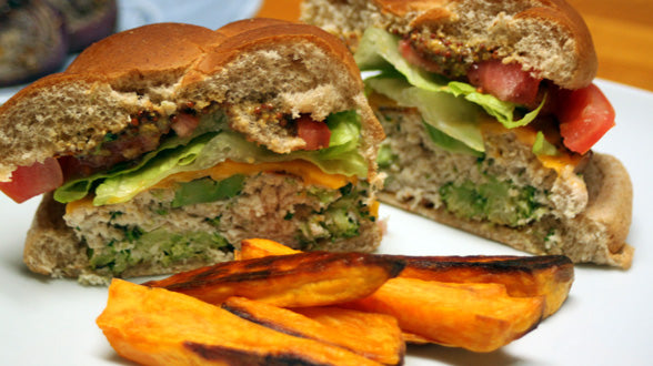 Broccoli and Cheese Turkey Burgers