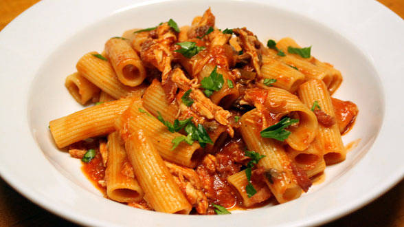 Pulled Chicken Ragu and Rigatoni