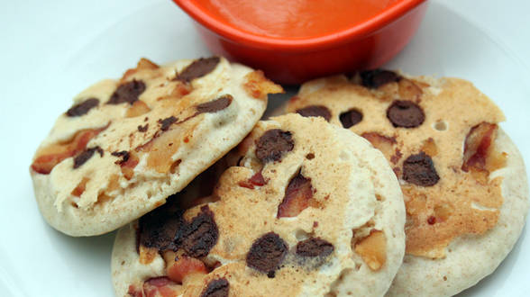 Dark Chocolate Chip Bacon Pancakes