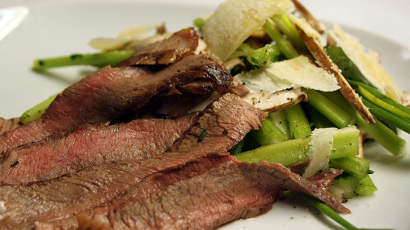 Tagliata with Celery and Mushroom Salad