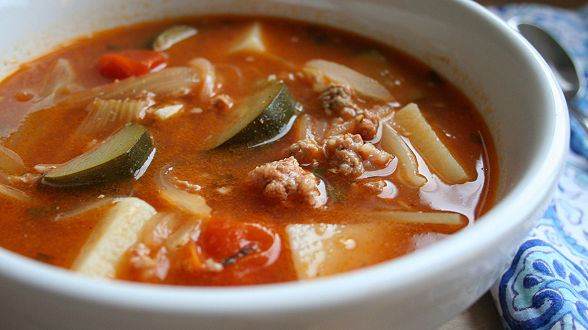 Sausage, Zucchini and Potato Stoup