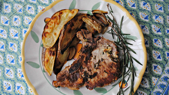 Porchetta-Style Pork Chops and Roasted Fennel