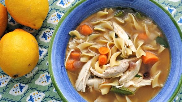 Chicken and Snap Pea Soup with Leeks