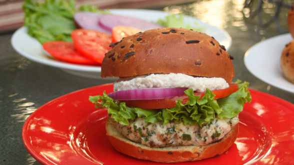 Greek Burgers with Feta Sauce