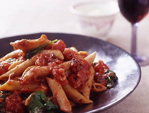 Whole Wheat Pasta Arrabiatta with Fire-Roasted Tomatoes and Arugula