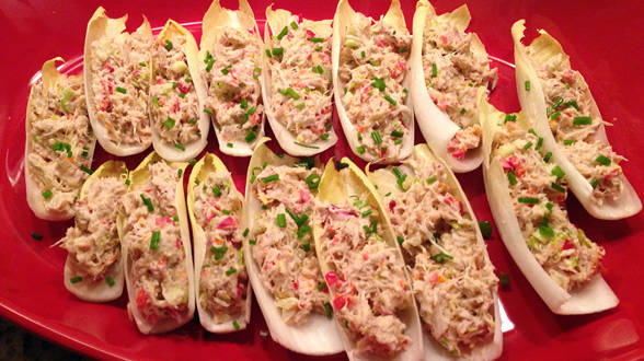 Crab Salad Bites on Endive