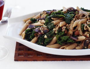 Wild About Mushrooms Sauce with Whole Wheat Pasta, Arugula and Hazelnuts