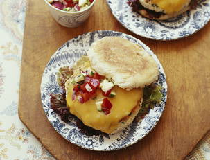 Turkey Burgers with Zucchini Relish