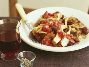 Smoky Chicken with Sweet Potatoes and Chorizo