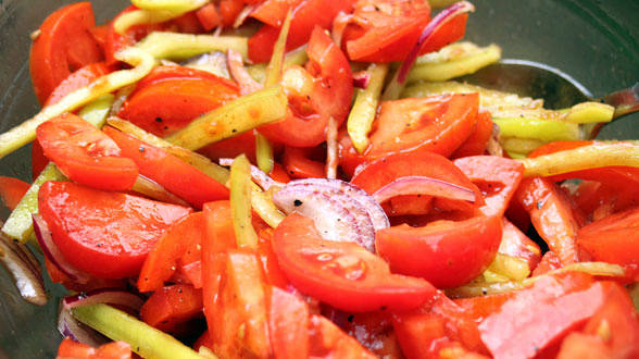 Tomato, Pepper and Onion Salad