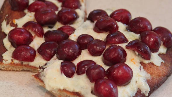 Ricotta and Cherry Focaccia Pizza