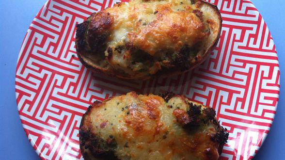 Broccoli and Cheddar Potato Skins