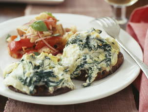 Stuffed Portobellos with Bread Salad