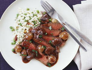 Steak with Burgundy Sauce