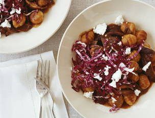 Gnocchi with Three-Mushroom Gravy