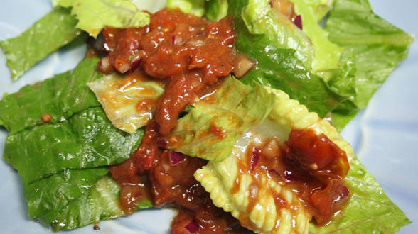 Roasted Tomato Dressed Romaine Salad