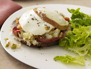 Grilled Portobello Muffuletta Pizzas