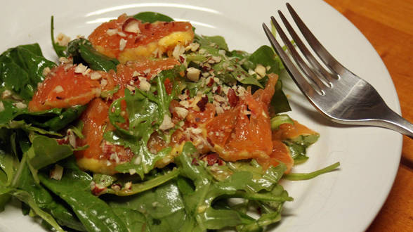 Spinach and Arugula Salad with Orange