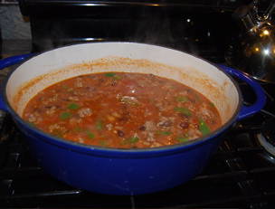 Jerk Turkey Chili with Fried Okra