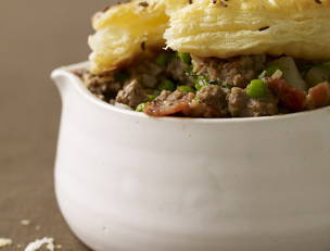 Ground Beef Not-Potpies with Caraway-Salt Crust