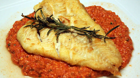 Roman-esco (Italian Romesco) with Red Snapper