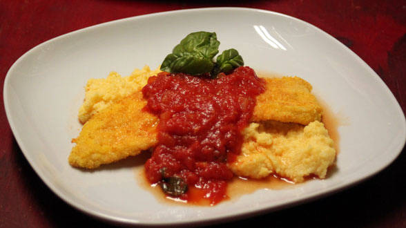 Chicken Parmigiano with Polenta