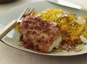 Tangerine Barbecue Chicken and Curry Couscous