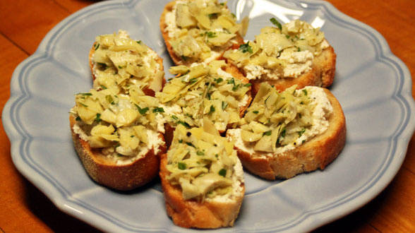 Baby Artichoke Crostini