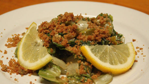 Escarole with Lemon Breadcrumbs