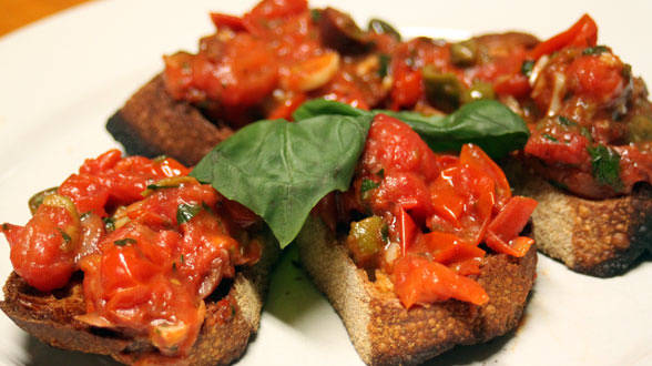 Chunky Puttanesca Crostini