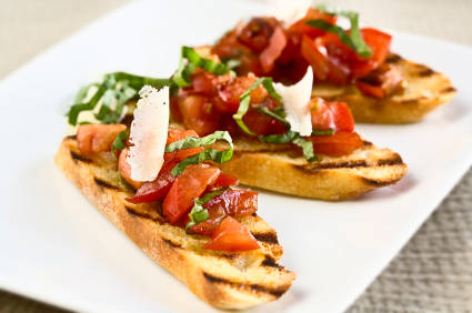 Bruschetta with Hot Cherry Tomatoes