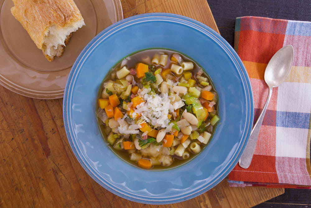 Minestrone Soup with Escarole, Beans and Pasta