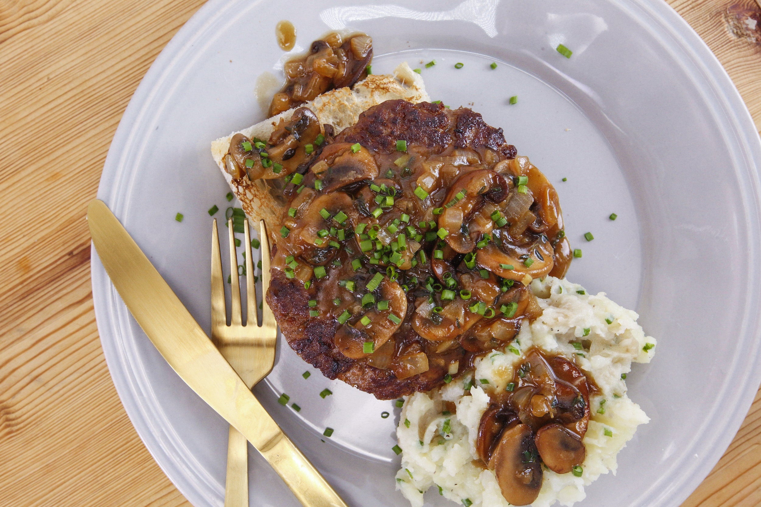 Rachael's "Retake on Salisbury Steak" Knife & Fork Burgers