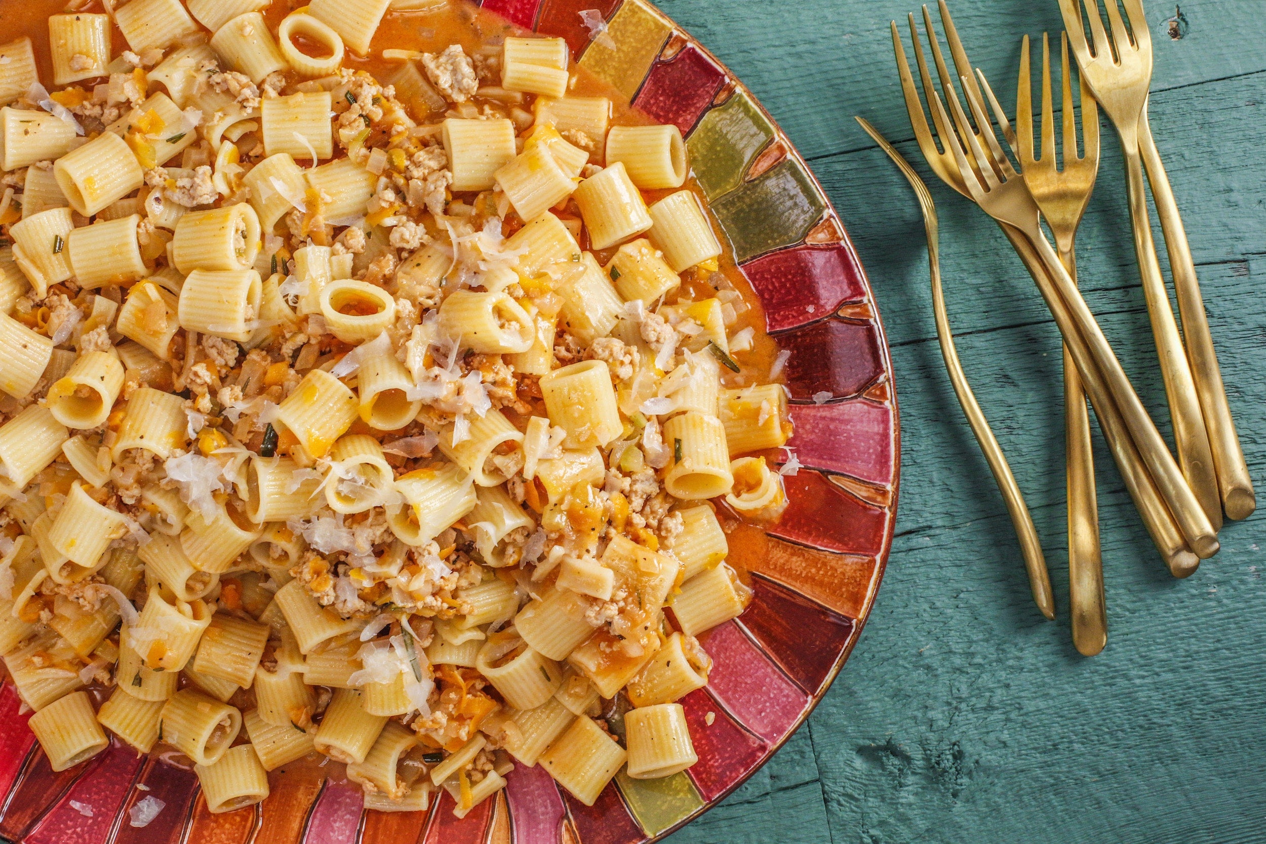 Rachael’s Chicken and Vegetable Ragu with Rigatoni