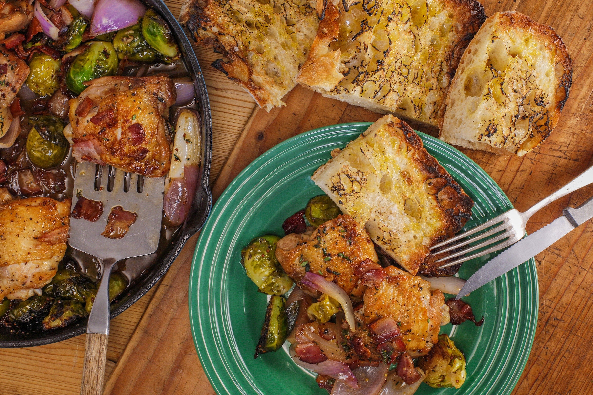 Rachael's Cider Chicken Thighs with Brussels Sprouts