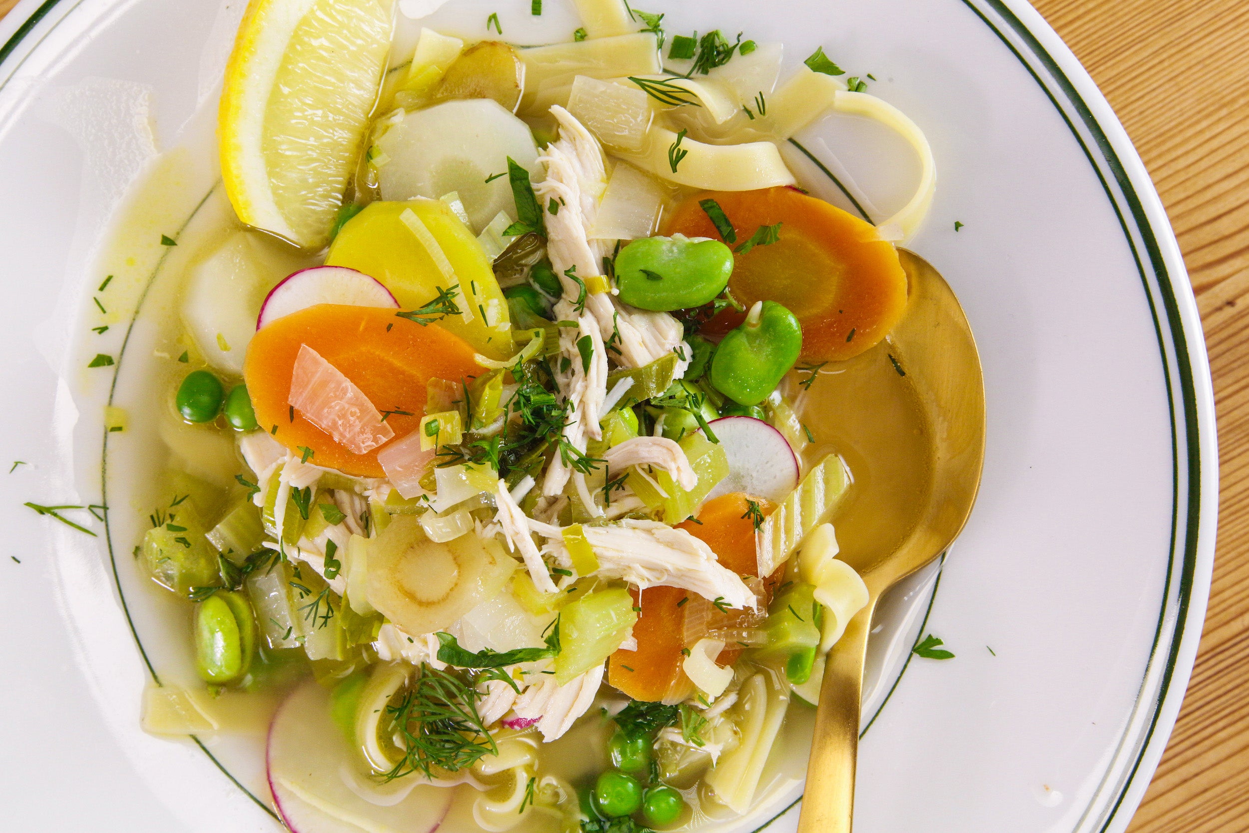 Rachael's Rags of Chicken and Noodles Soup