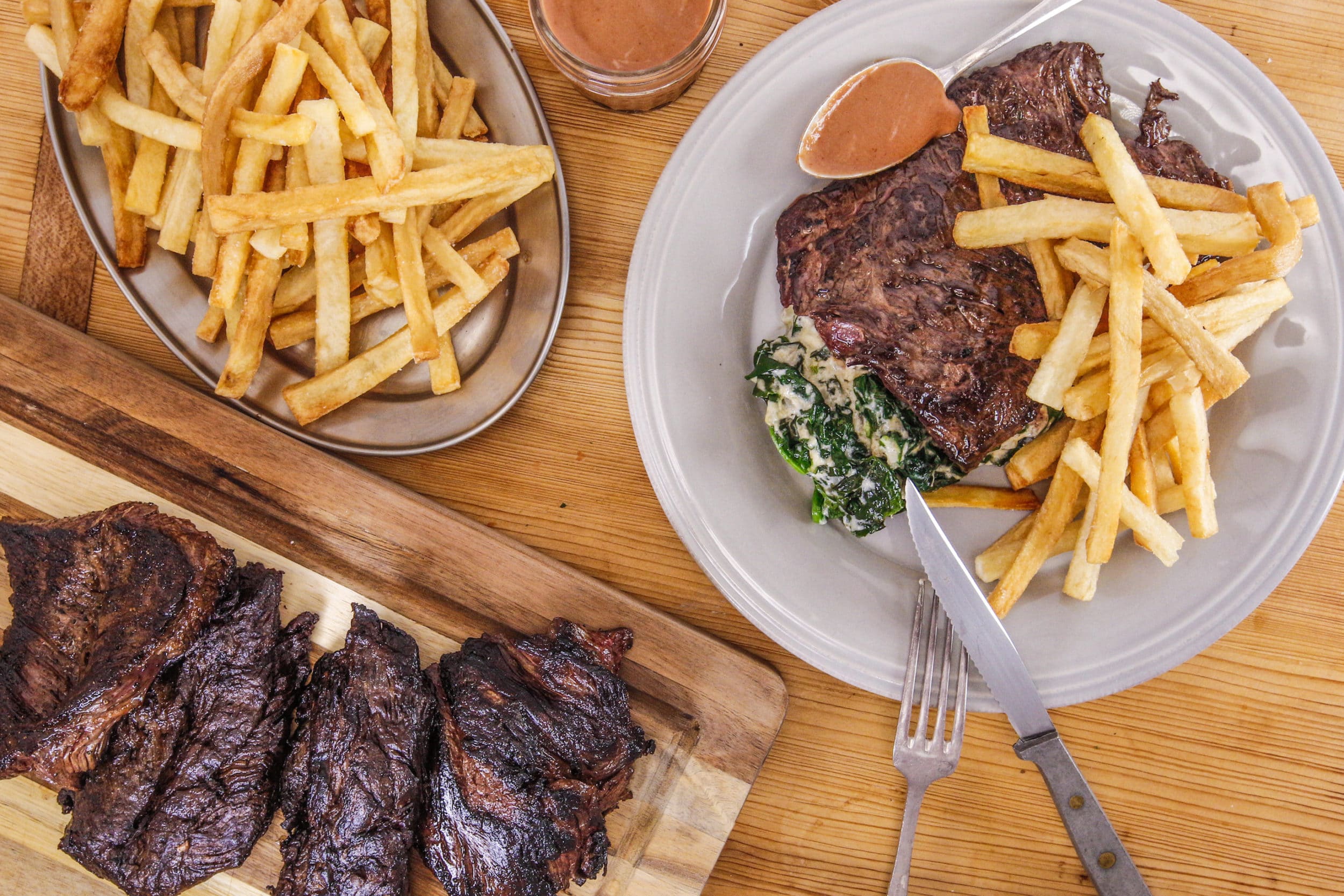 Rachael's Steak Frites and Creamed Spinach