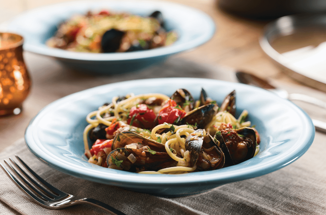 Sausage-and-Mussel Spaghetti